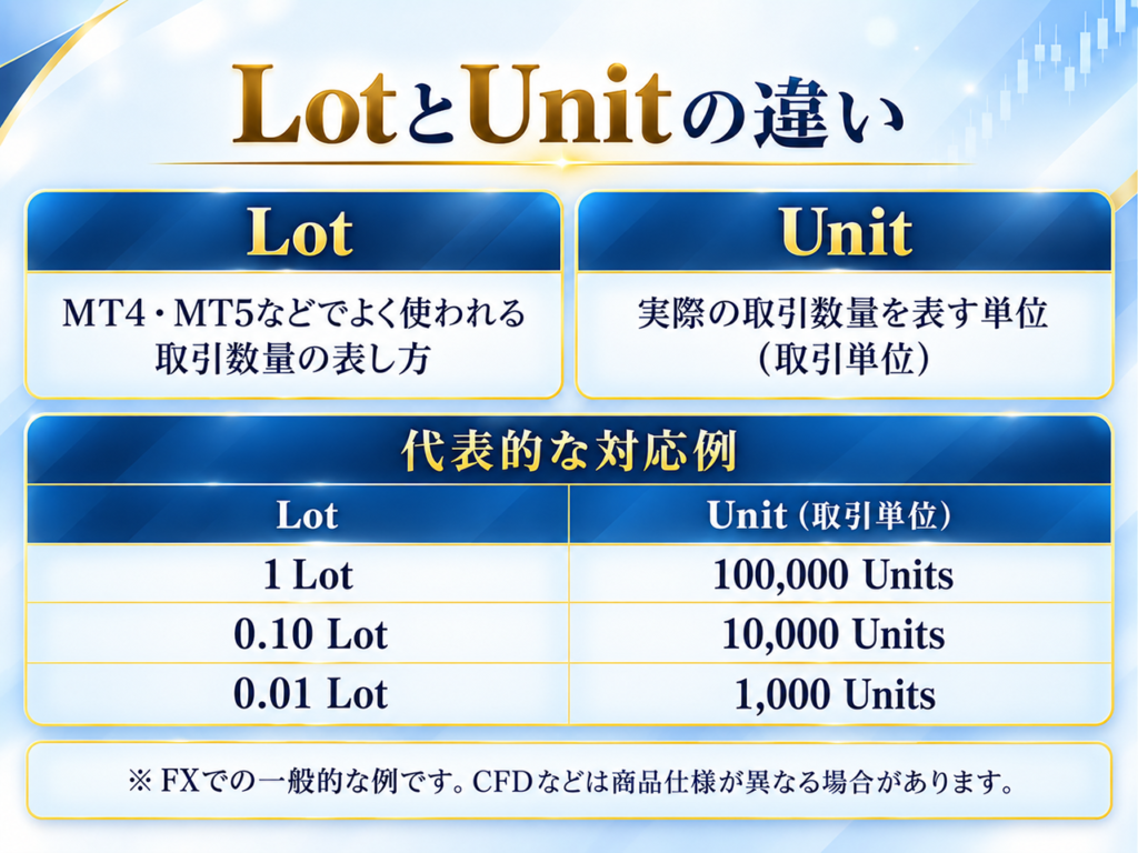 LotとUnitの違い