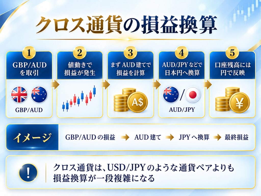 クロス通貨の損益換算